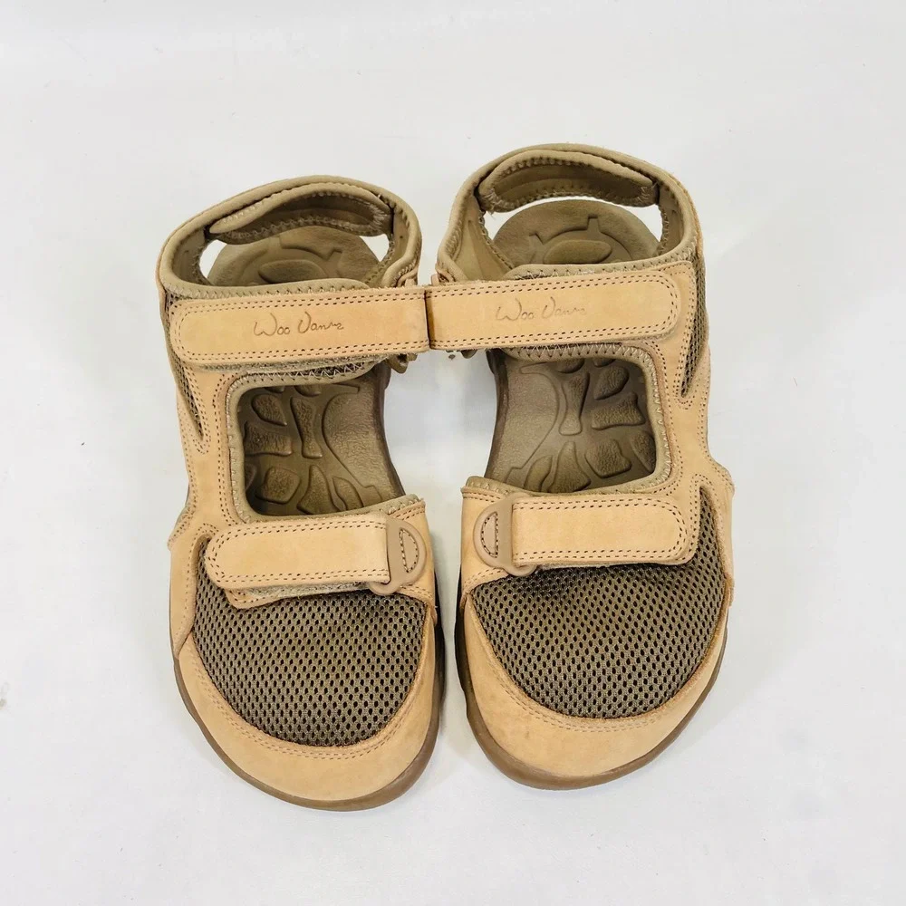 Georgia Boot Wee Junz Mens 10 Tan Leather Mesh Sport Hiking Sandals F0501